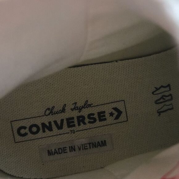 Converse Chuck 70 Bow Green Sticky Aloe Embroidered Floral Size 10 Womens - Picture 7 of 9